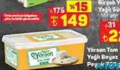 YÖRSAN TAM YAĞLI BEYAZ PEYNİR 750 G